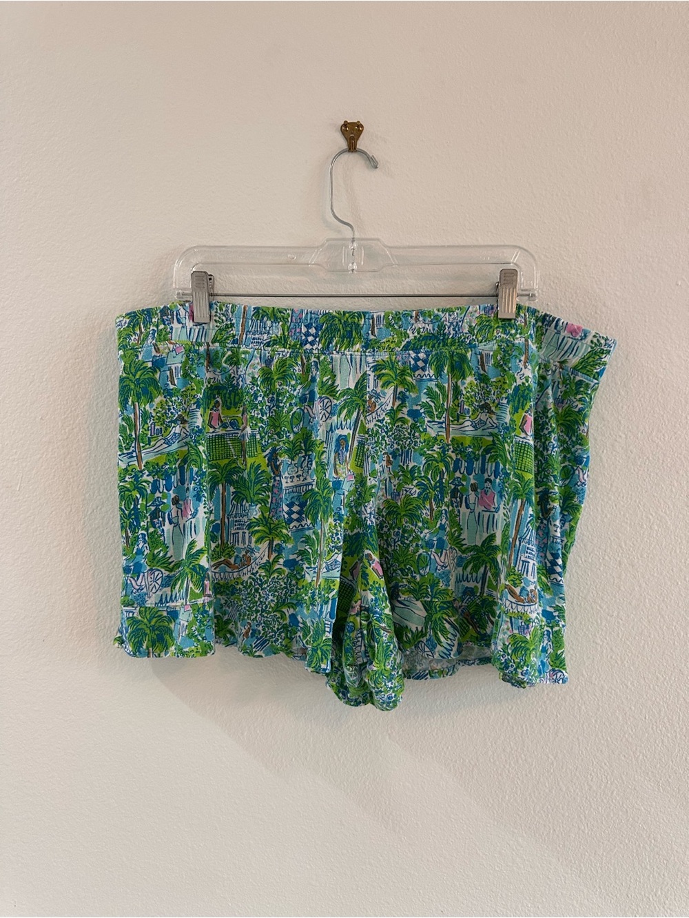 Lilly Pulitzer Damalia Knit Tropical Two-Piece Pajamas in Green and Blue, XXL - Picture 6 of 11